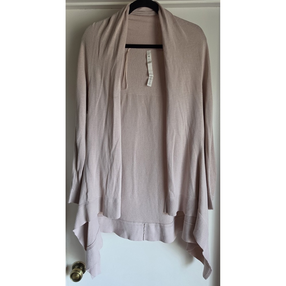 Lululemon Cardigan Women M/L Pink Long Sleeve Casual Athleisure Sweater Wrap